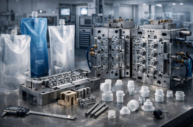 Custom Spout Cap Mold for Spouted Pouches & Refill Packaging